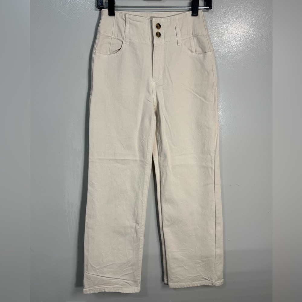 Ann Taylor Cream High-Waist trouser Jeans